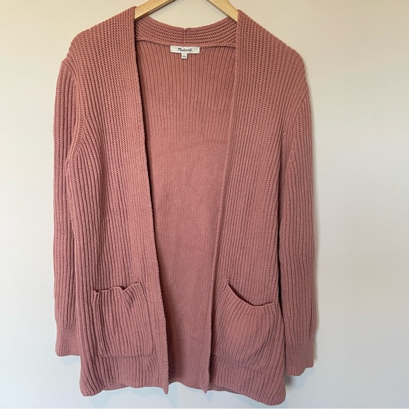 Madewell Nolan Ribbed Open Front Cardigan Mauve Pink Size S - Picture 2 of 7